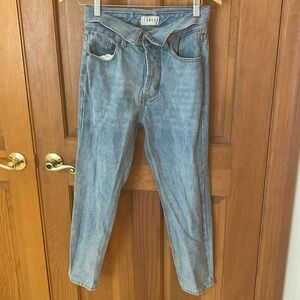 Lioness The Finley High Rise Foldover Waist Button Fly Jeans Size Small